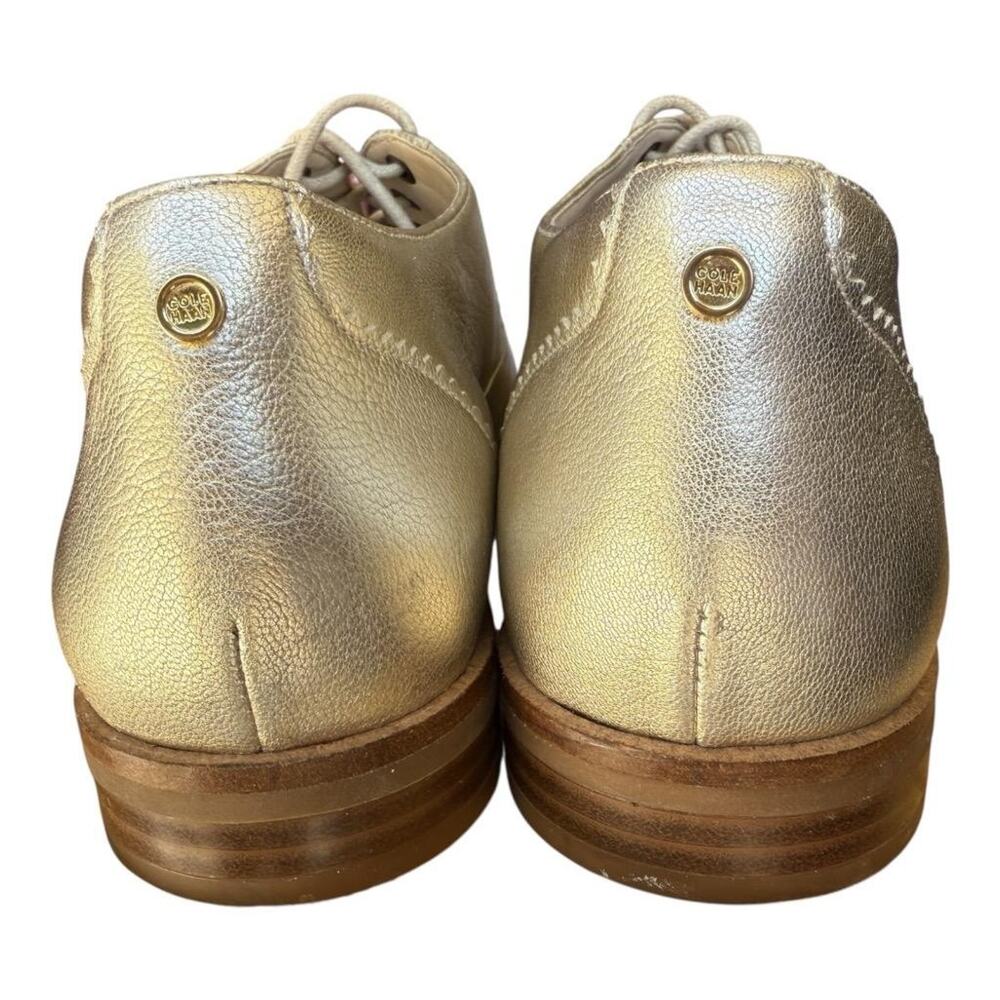 Cole Haan Arden Gold Leather Cap Toe Oxford Women size 6.5 - Picture 6 of 7